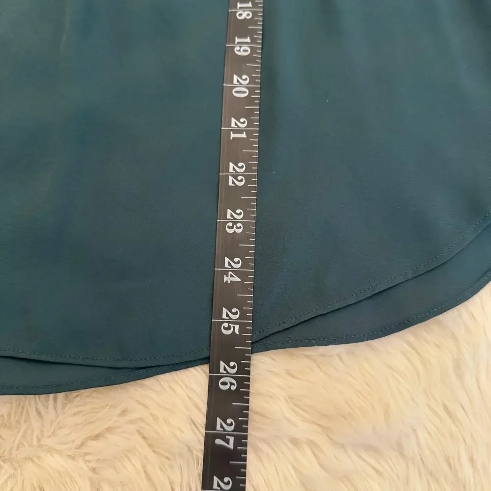 J. Crew Green V-Neck Flutter Sleeve Lightweight Blouse 0